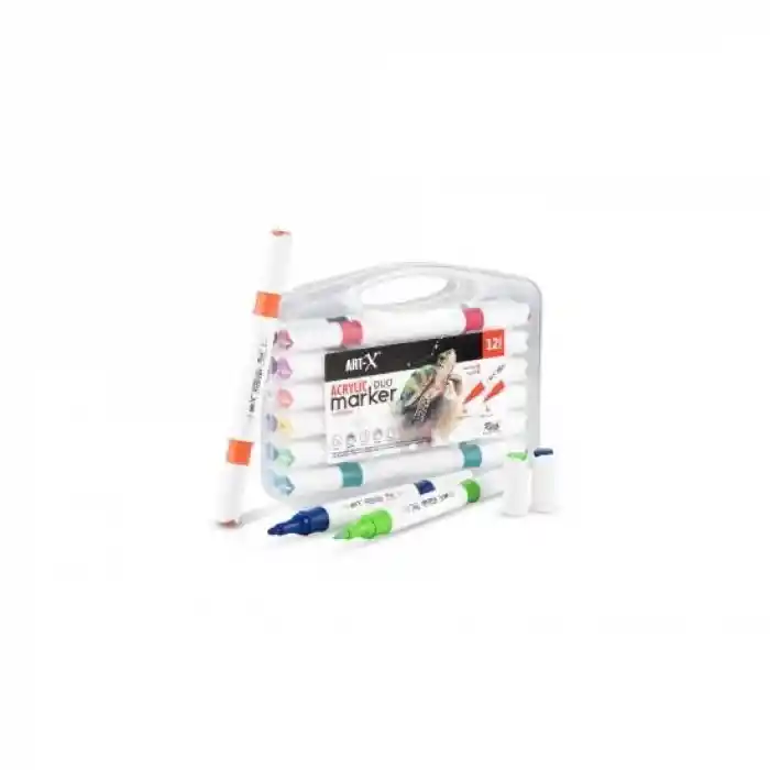 Rıch Art-x Akrilik Marker Duo Çift Uçlu Kalem 12 Li Set Klm-18057