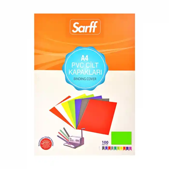 Sarff A4 Pvc Cilt Kapağı Yeşil 160 Mıcron 100 Lü 15201016