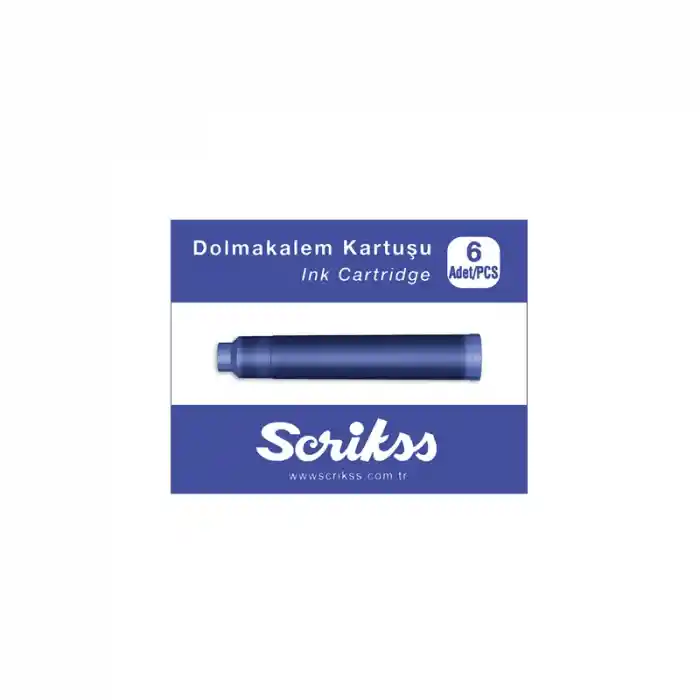 Scrikss Dolma Kalem Kartuşu Mavi 6 Lı