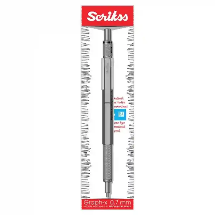 Scrikss Graph-x Saten Gri Metal 0.7 Versatil Kalem