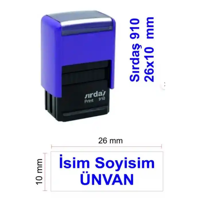Sırdaş İsim Ünvan Kaşesi - Mavi Mürekkep 910