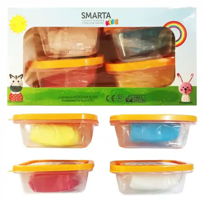 Smarta Kıds 4 Renk Model Hamuru 4x70 Gr. Okul Seti