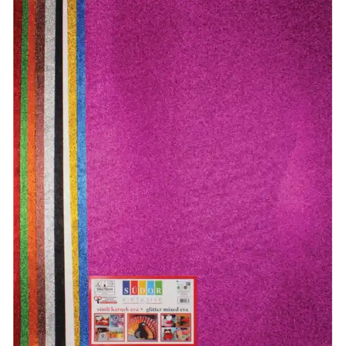 Südor 50x70 Eva 10 Renk Simli Yapışkanlı Sk32