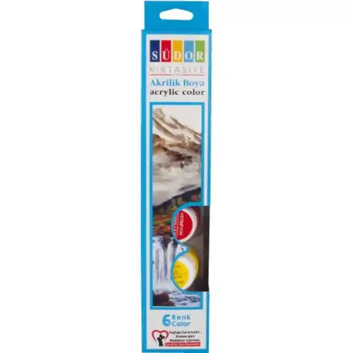 Südor 6 Renk Akrilik Boya Şişe 15 Ml Sd121