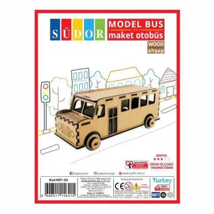 Südor Ahşap Maket Otobüs Md1-03
