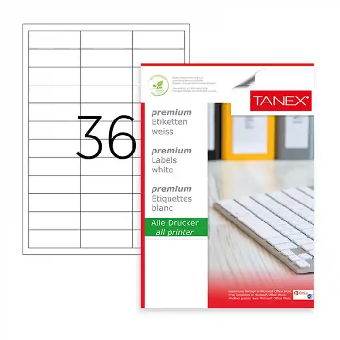 Tanex 105x280 Laser Etiket Tw-2380