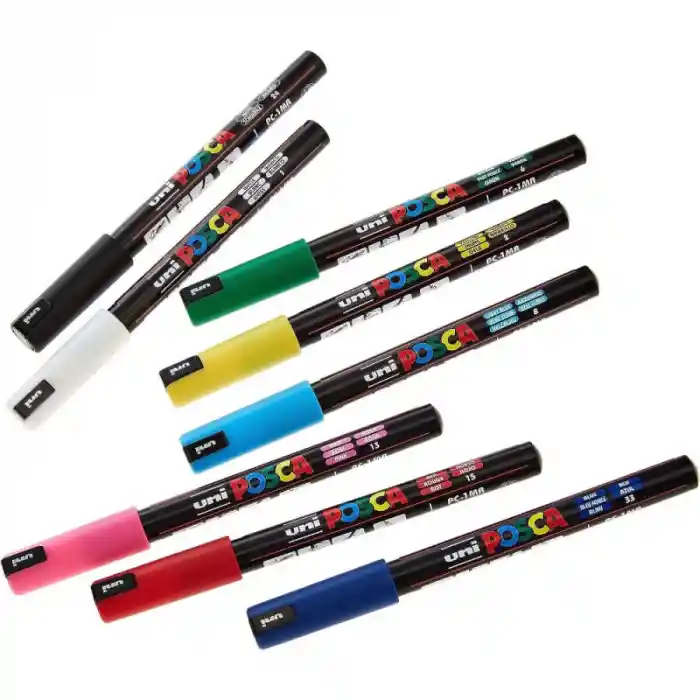 Uni-ball Posca Pc-1mr/8c Set 0.7 Su Bazlı Poster Marker Ana Renkler 8 Li
