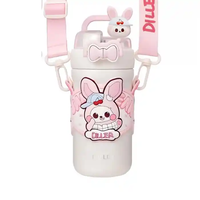 Vagon Lıfe Paslanmaz Çelik Desenli Termos 490 Ml D9363 - Pembe Tavşan