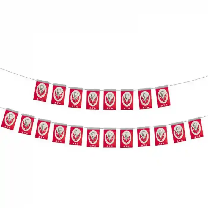 Vatan İpli Minik Boy Atalı Bayrak 40 Lı Vt806