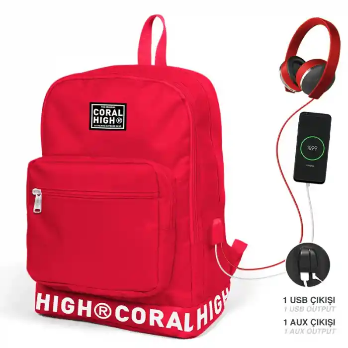Yaygan 24103 Coral Hıgh Sırt Çantası Usb+aux