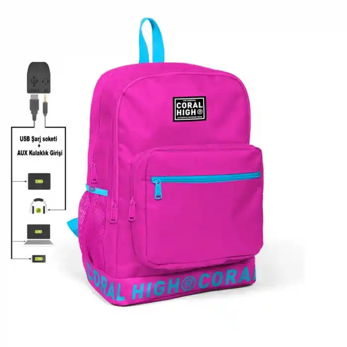 Yaygan 24108 Coral Hıgh Sırt Çantası Usb+aux Soketli