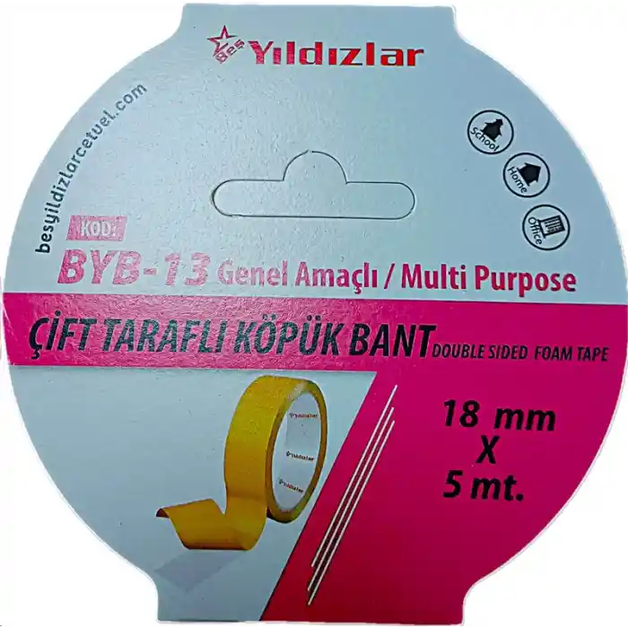 Yıldızlar 18x5 Çift Taraflı Köpük Bant Byb-13