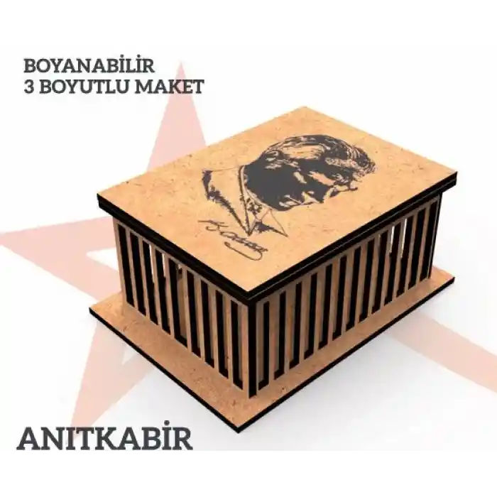 Yıldızlar Ahşap 3d Ahşap Boyanabilir Maket Anıtkabir Bym-07