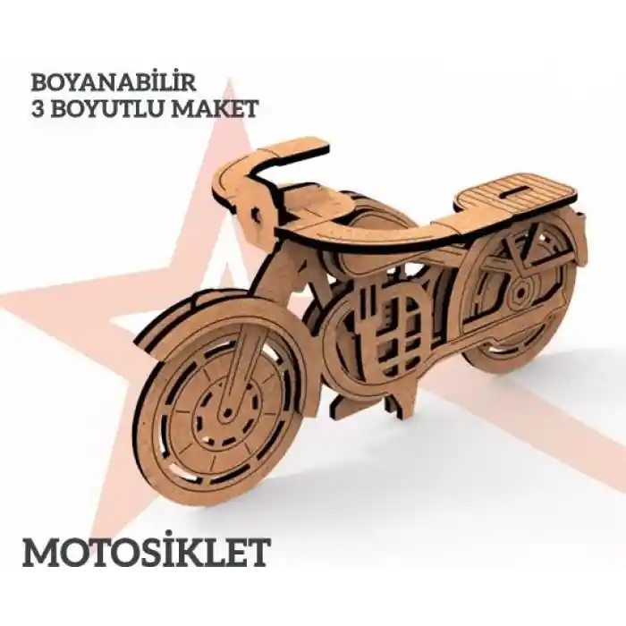 Yıldızlar Ahşap 3d Ahşap Boyanabilir Maket Motor Bym-09