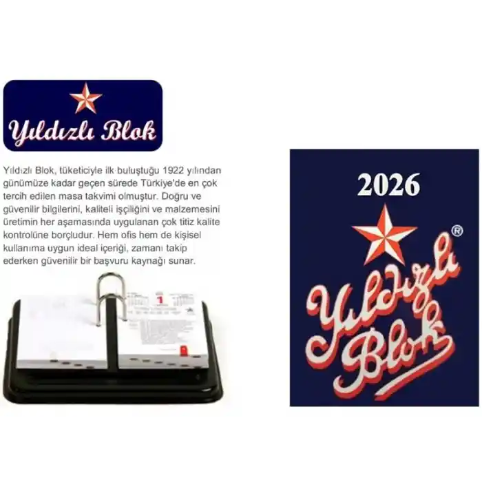 Yıldızlı Masa Blok Takvimi 2026
