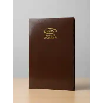 2027 Seperatörlü Ajanda Günlük Suni Deri 17x24 cm KOYU KAHVERENGİ Renk