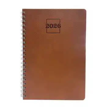 2027 Spiralli 20x28 Haftalık Çizgili Ajanda Thermo Deri TABA Renk