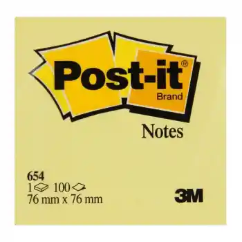 3m 654 76x76 Postit Sarı 100 Yp