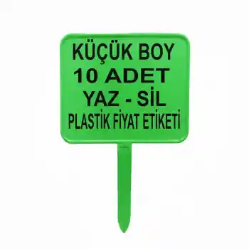 Saplamalı Plastik Yaz Sil Kuruyemişci Fiyat Etiketi YEŞİL RENK 10 Adet Küçük Boy