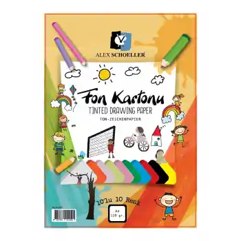 Alex Fon Kartonu A4 10 Lu Karışık Alx-0091