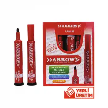 Arrow Permanent Kırmızı Yuvarlak Uç Koli Kalemi