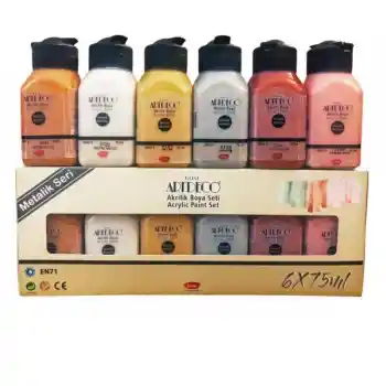 Artdeco Akrilik Boya 75 Ml Metalik Renkler 6 Lı Set