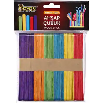 Brons Ahşap Çubuk Renkli Geniş 50 Li Br-903