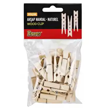 Brons Ahşap Mandal Naturel Küçük Br-906