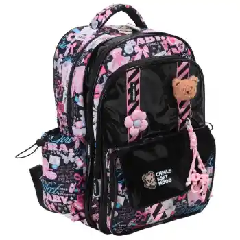 Chımola My Frıends Bloomıng Cats Pembe Sırt Çantası 17 chm-cn0055