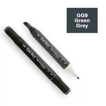 Del Rey Twın Marker Gg9 Green Grey Çift Uçlu Grafik Kalemi Mn-drgg9