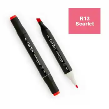 Del Rey Twın Marker R13 Scarlet Çift Uçlu Grafik Kalemi Mn-dr013