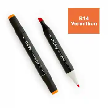 Del Rey Twın Marker R14 Vermillion Çift Uçlu Grafik Kalemi Mn-dr014