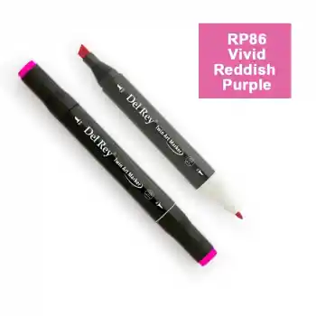 Del Rey Twın Marker Rp86 Vivid Reddish Purple Çift Uçlu Grafik Kalemi Mn-dr086