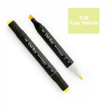Del Rey Twın Marker Y38 Pale Yellow Çift Uçlu Grafik Kalemimn-dr038