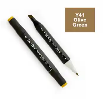 Del Rey Twın Marker Y41 Olive Green Çift Uçlu Grafik Kalemi Mn-dr041