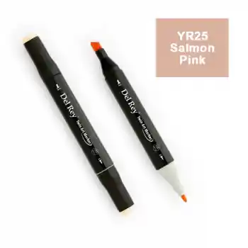 Del Rey Twın Marker Yr25 Salmon Pink Çift Uçlu Grafik Kalemi Mn-dr025