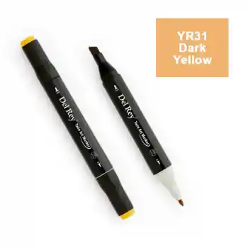 Del Rey Twın Marker Yr31 Dark Yellow Çift Uçlu Grafik Kalemi Mn-dr031