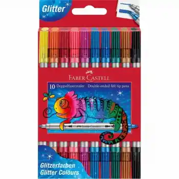 Faber 10 Renk Çift Uçlu Simli Keçeli Kalem 21511070