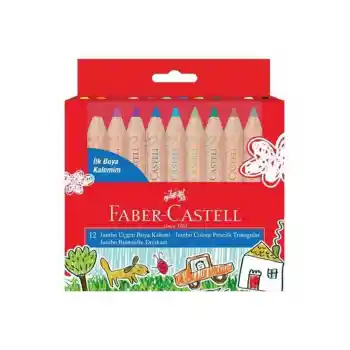 Faber 12 Renk İlk Boya Kalemim Jumbo Yarım Boy 51710000040
