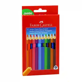 Faber 12 Renk Jumbo Üçgen Tam Boy Kuru Boya 116615