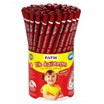Fatih Jumbo Üçgen Kırmızı/siyah Kalem 72li 30010