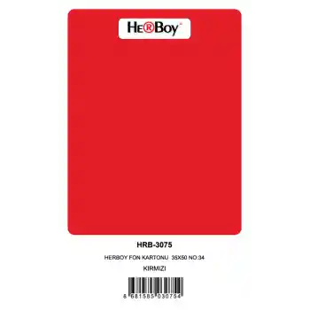 Herboy Fon Kartonu 35x50 No:34 Kırmızı 100 Lü Hrb-3075