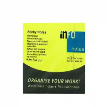 Info Notes 75x75 Fosfor Sarı Postit 80 Yp 565434