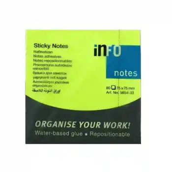 Info Notes 75x75 Fosfor Yeşil Postit 80 Yp 565433