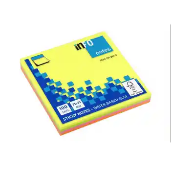 Info Notes 75x75 Parlak Karışık Renkler 100yp 565439b