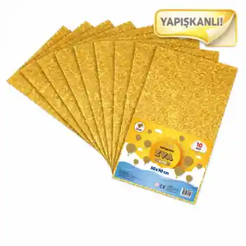 Lıno Eva 50x70 Altın 2 Mm Simli Yapışkanlı 10 Lu Paket Rbe-631