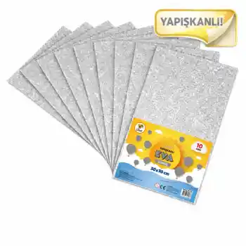 Lıno Eva 50x70 Gümüş 2 Mm Simli Yapışkanlı 10 Lu Paket Rbe-632