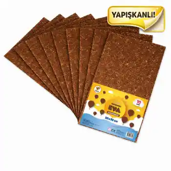 Lıno Eva 50x70 Kahverengi 2 Mm Simli Yapışkanlı 10 Lu Paket Rbe-636