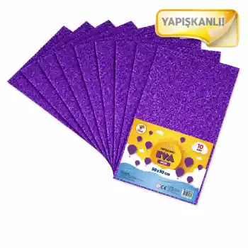 Lıno Eva 50x70 Mor 2 Mm Simli Yapışkanlı 10 Lu Paket Rbe-634