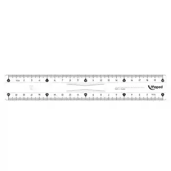 Maped 146108 20 Cm Trıple Desimetre Kristal Cetvel